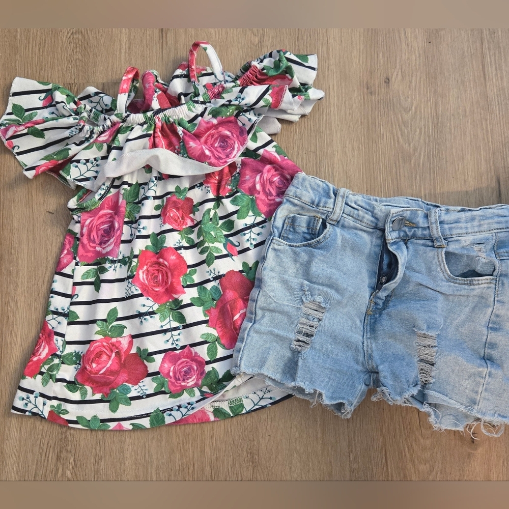 Floral Striped Kids Matching Set